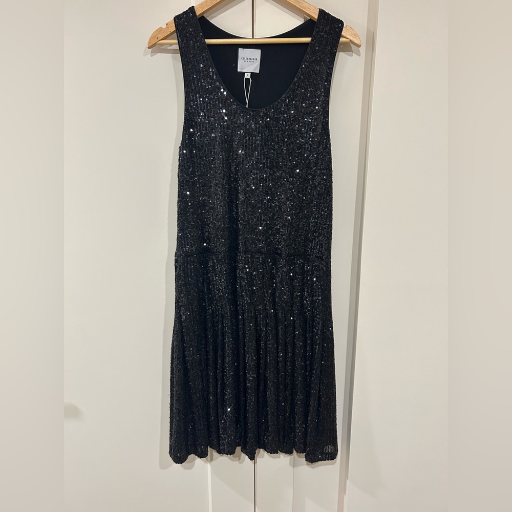 Ellie Makir Black Sequin Dress flapper